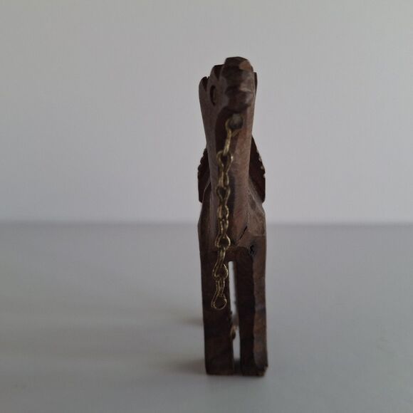 Camel Hand Carved Olive Wood Figure With Chain Figurine Home Decor Nativity - Picture 3 of 7